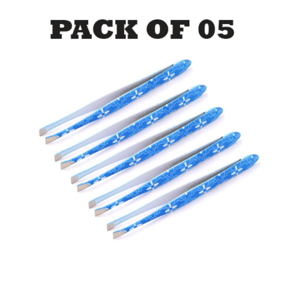 Forgica Professional Stainless Steel Paper Coated Tweezers Pack of 05
